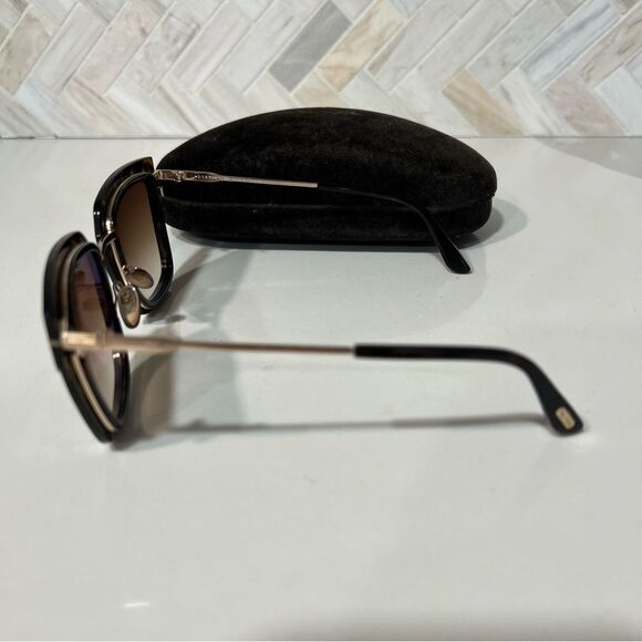 Tom Ford LARA Dark Havana / Brown Gradient Sunglasses TF573 52F LARA-02 main image 8